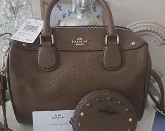 Coach NWT Ginger Mini Bennett Satchel Handbag Crossbody and Rivet Coin Purse