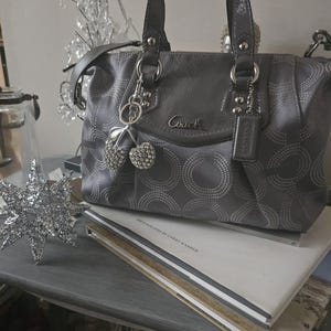 old coach shoulder bag gray leather y2k Y2K Vintage Coach Bags
