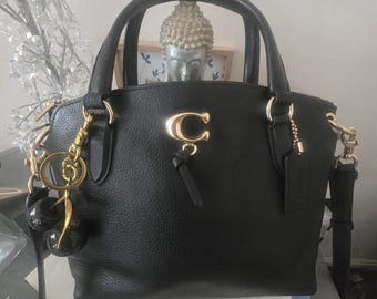 【希少】OLD COACH Dulles Bag leather black Vintage Coach 9587 Soho Patchwork Suede Leather Shoulder Hobo Bag