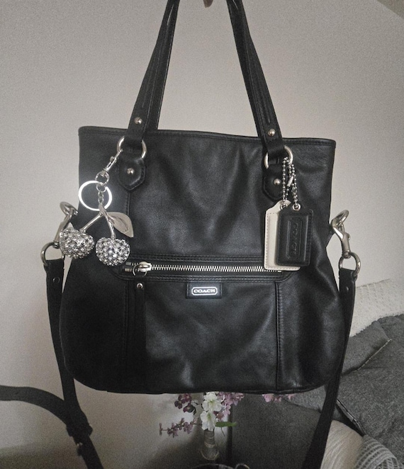 Coach Vintage Y2K Signature Black Smooth Leather Mia … - Gem