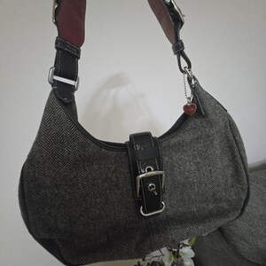 Coach Vintage Small Soho Hobo Buckle Flap Tweed Shoulder Bag - Etsy