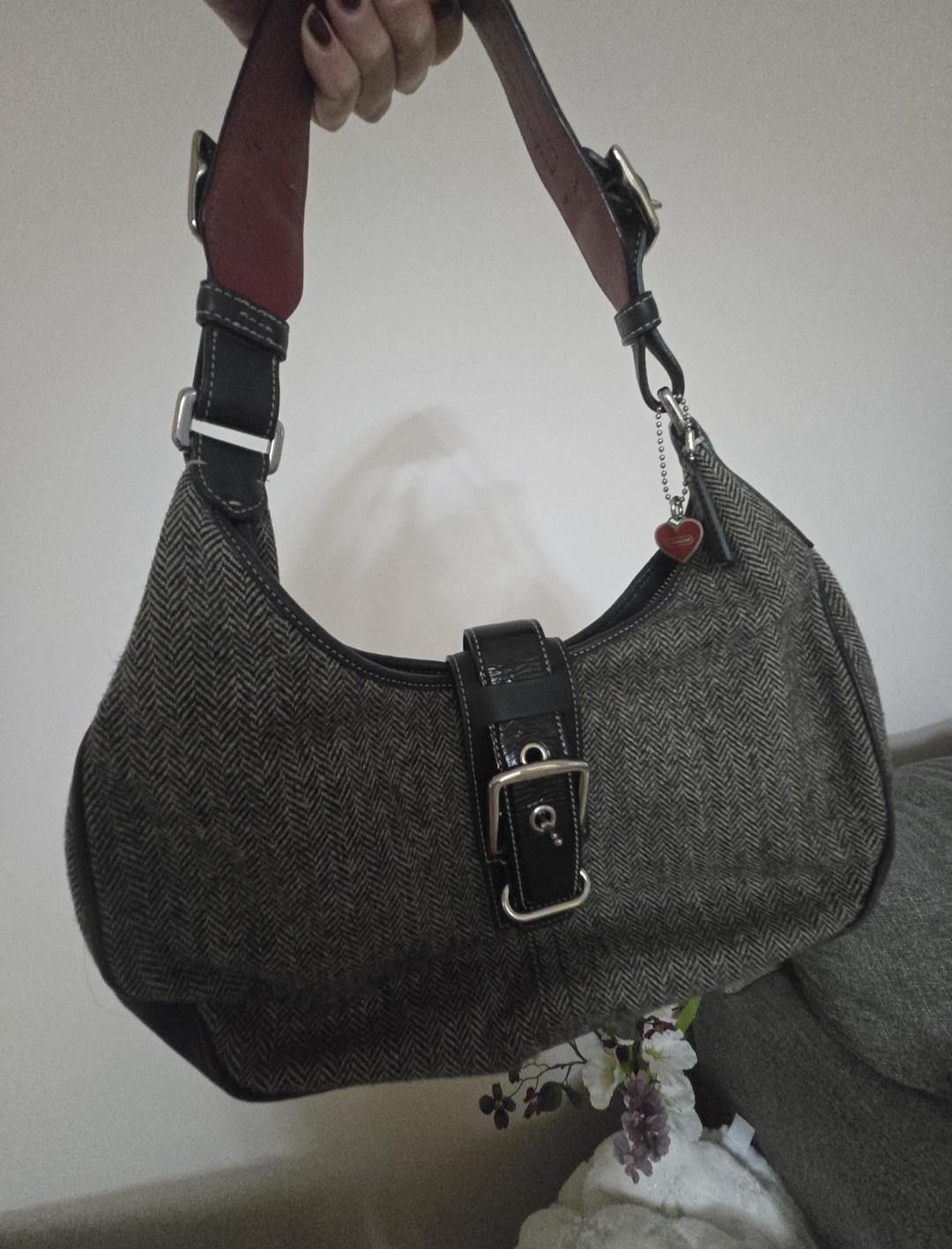 Coach Vintage Small Soho Hobo Buckle Flap Tweed Shoulder Bag - Etsy