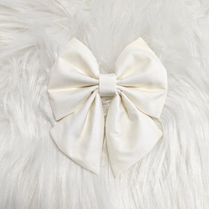 Soft Ivory Dog Sailor Bow Tie image 1