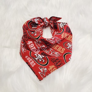 San Francisco 49ers Dog Bandana, Tie On Dog Bandana