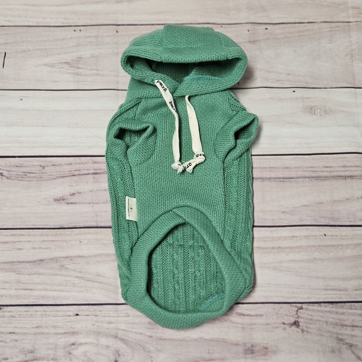 【2plan】Puppy lettering knit hoodie 2PLAN
