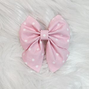 Blush Dot – Dog Sailor Bow Tie