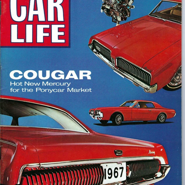 1967 Mercury Cougar, Chevrolet Camaro, and more featured in vintage Car Life Magazine