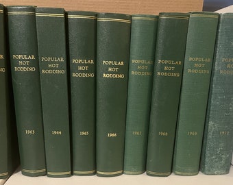 George Barris personal magazine collection-Popular Hot Rodding Magazine, bound, 1962-1970. With Barris Kustom Certificate of Authenticity.