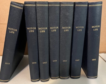 George Barris personal magazine collection-Motor Life, hardbound, 1955-1961. With Barris Kustom Industries Certificate of Authenticity.