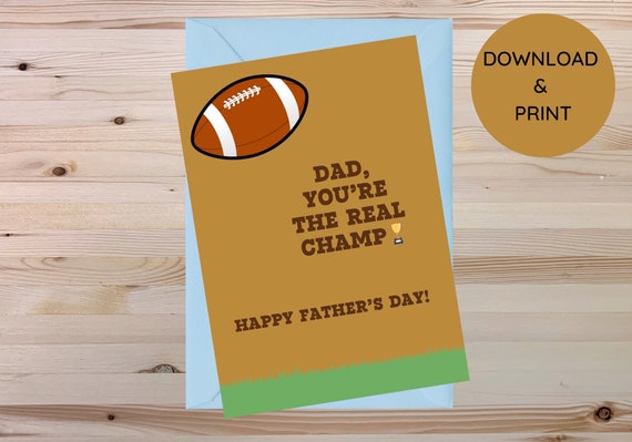 PRINTABLE Fathers Day Card Card for Dad Digital Download | Etsy