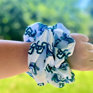 Personalized Logo Scrunchie, Custom Logo Scrunchie, College Logo scrunchie, School Mascot Srunchie