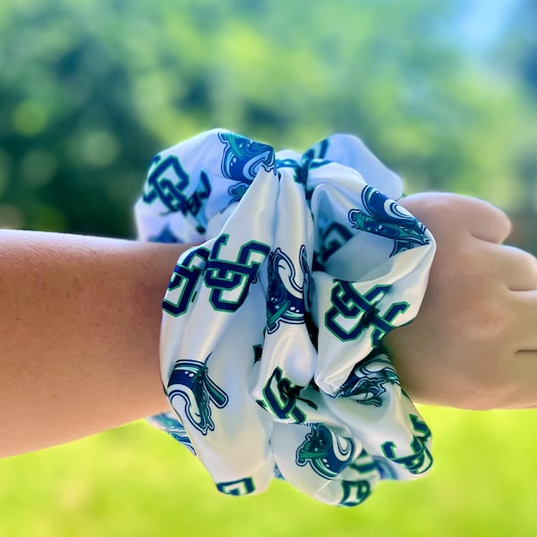 Personalized Logo Scrunchie, Custom Logo Scrunchie, College Logo scrunchie, School Mascot Srunchie