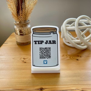 QR Code Tip Jar, Scannable QR Code Sign, Tip Payment Sign, Custom Acrylic Tip Sign, Cash App Venmo PayPal Tip Sign, QR Code Payment Tip Sign