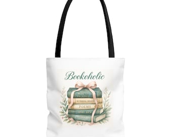 Bookoholic Polyester Tote Bag – Literary Gift for Book Lovers