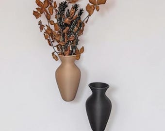 Vaso da parete retrò fatto a mano per fiori secchi, decorazione artistica da parete