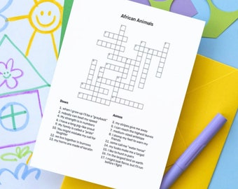 Custom Birthday Crossword Puzzle, Personalized Birthday Gift 8.5x11" PDF Download