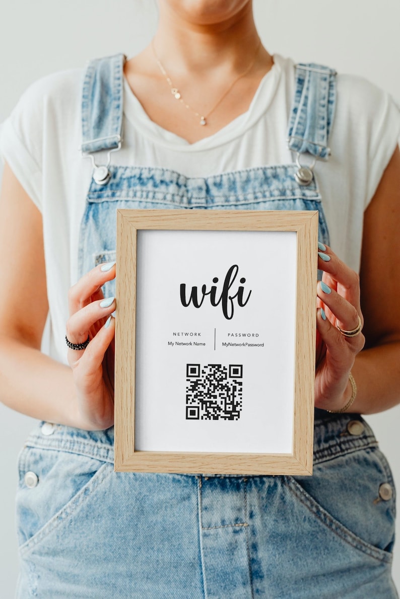 Custom Wifi Sign Printable Guest Wifi QR Code Personalized - Etsy