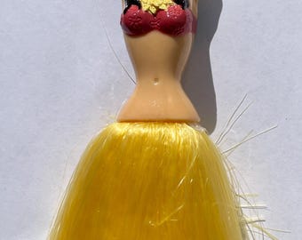 Retro Yellow Hula Duster Detailed Glossy