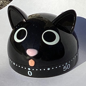 Cat Kitchen Timer Black ( Wind Up )