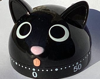 Cat Kitchen Timer Black ( Wind Up )