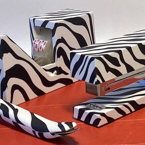 Zebra Print Stationery Set (Stapler, Tape Dispenser & Staple Remover)