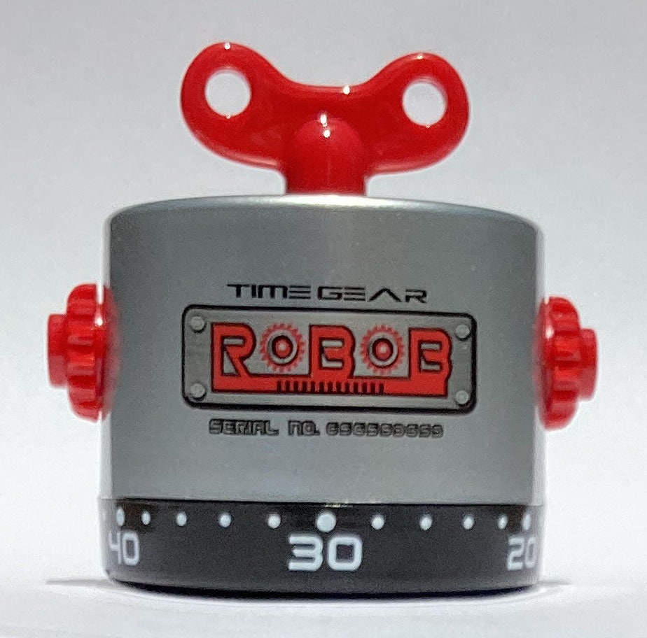 Robot Timer Retro Silver - Etsy