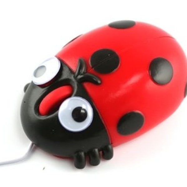 Ladybug Computer Mouse with Bobble Eyes and Mood Light
