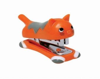 Small Orange Cat Stapler