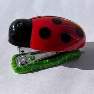 Small Ladybug Stapler Glossy Detailed Decorative