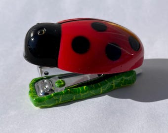 Small Ladybug Stapler Glossy Detailed Decorative