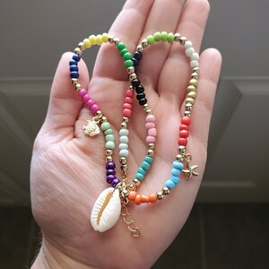Multicolor Ocean Charm Bead Necklace