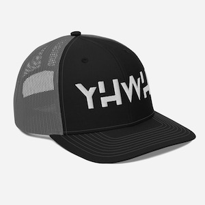 YHWH Hat Christian Trucker | Hebrew Name of God Hat | Christian Apparel | Faith Hat Men Women | Jesus Hat | Bible Hat | Christian Gift