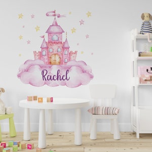 Personalized Name -Princesses Castle Wall Decal-Castle Wall Decal-Custom Name for Girls-Sticker for Nursery-Castle theme for wall Decoration