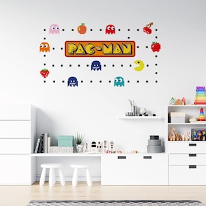 Pac-Man Wall Decal – Retro Gaming Vinyl Sticker for Bedrooms, Playrooms, or Game Rooms – Easy Peel and Stick Decoration for Arcade Fans