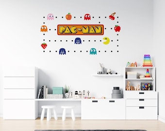 Pac-Man Wall Decal – Retro Gaming Vinyl Sticker for Bedrooms, Playrooms, or Game Rooms – Easy Peel and Stick Decoration for Arcade Fans