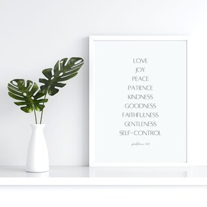 Fruit of the Spirit; Galatians 5:22; Bible Verse Printable; Scripture Wall Art; Christian Wall Decor