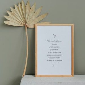 Lord&#39;s Prayer Printable, Christian Wall Decor, Our Father Prayer Print, Instant Download, Family Prayer Decor