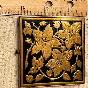 Black and Gold Enameled Compact