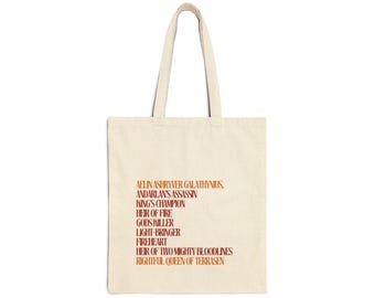 Aeilin Galathynius Cotton Canvas Tote Bag, Throne of Glass
