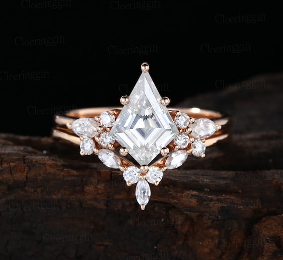 最高級モアッサナイト　ローズカット マーキスカットリング 最高級モアッサナイト ローズカット マーキスカットリング