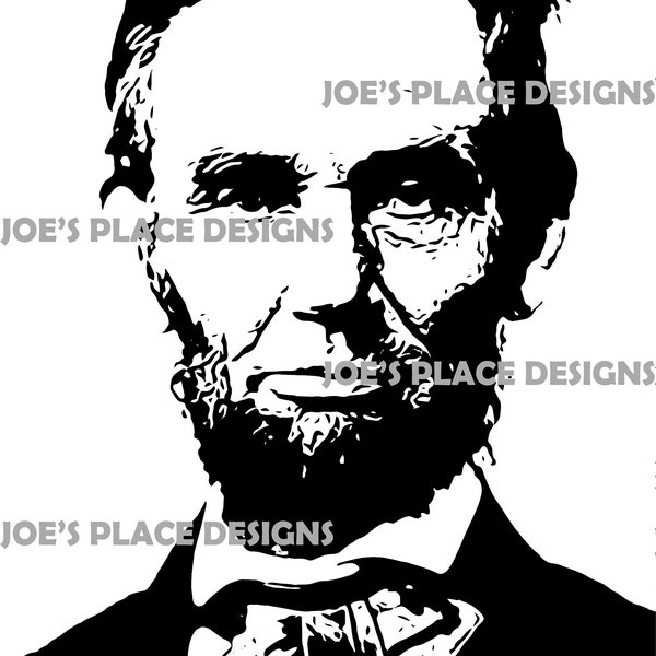 Abraham Lincoln Portrait Vector Files in B&W (EPS and SVG Formats)