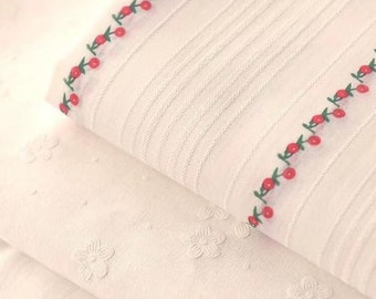 Floral Cotton Fabric,Daisy Flower Fabric,Summer Dress Fabric,Curtain Fabric,Tablecloth Fabric,Quilting Fabric,Fabric By 1/2 Yard,Soft Fabric