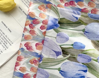 Floral Cotton Fabric,Floral Fabric,Dress Fabric,Cotton Fabric,Quilting Fabric,Printed Fabric,Soft Fabric,Curtain Fabric,Fabric By 1/2 Yard