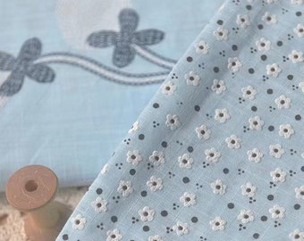 Tela de algodón de lino de margarita, tela japonesa, tela de flores impresas, tela de acolchado, tela de diseñador, tela cortada a medida, tela de margarita, tela suave