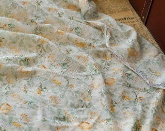 Floral Embroidered Chiffon Fabric,Floral Fabric,Embroidered Fabric,Daisy Fabric,Dress Fabric,Fabric By 1/2 Yard,Chiffon Fabric