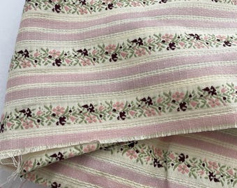 Tecido de algodão listrado com estampa floral miúda, tecido listrado, tecido floral, tecido de algodão, tecido para costura, tecido para vestido, tecido para almofada, tecido vendido por 1/2 jarda