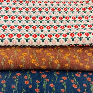 Daisy Corduroy Fabric,Floral Fabric,Printed Fabric,Dress Fabric,Curtain Fabric,Upholstery Fabric,Fabric By The Yard,Polyester Fabric