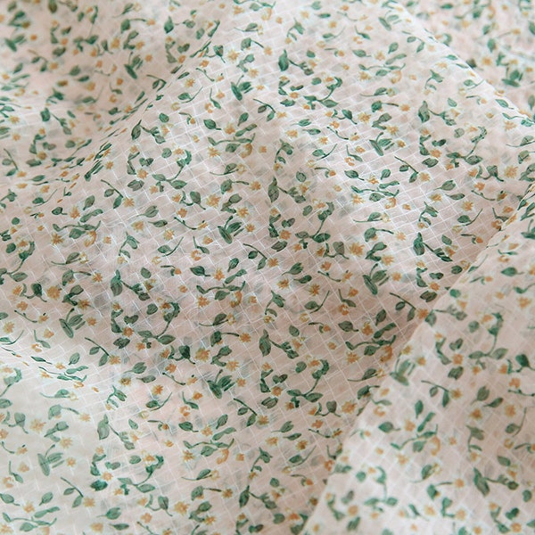 Floral Chiffon Fabric,Designer Fabric,Floral Fabric,Printed Floral Fabric,Daisy Fabric,Summer Dress Fabric,Fabric By Yard,Chiffon Fabric