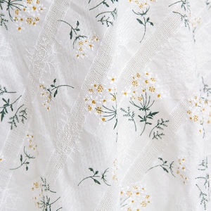 Blumiger Baumwollstoff,Bedruckter Stoff,Blumenstoff,Baumwollstoff,Quiltstoff,Designer-Stoff,Stoffware, Gänseblümchenstoff,Weicher Stoff