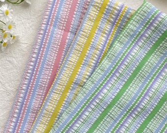 Randigt krusat tyg, quilttyg, sytyg, klänningstyg, randigt tyg, mjukt tyg, gardintyg, gör-det-själv-tyg, tyg på 1/2 meter